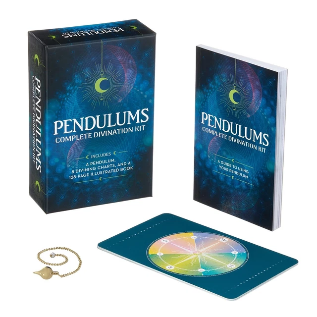 PENDULUMS COMPLETE DIVINATION Kit Dowsing Technique Divining Chart Book
