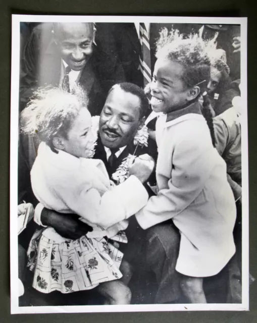 Vintage Martin Luther King Jr I Have A Dream Photo Holding Little Black Kids !!