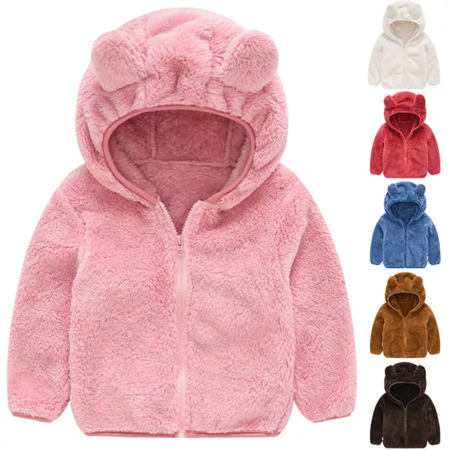 Newborn Baby Toddler Boys Girls Teddy Bear Coat Warm Hoodie Furry Jacket Outwear