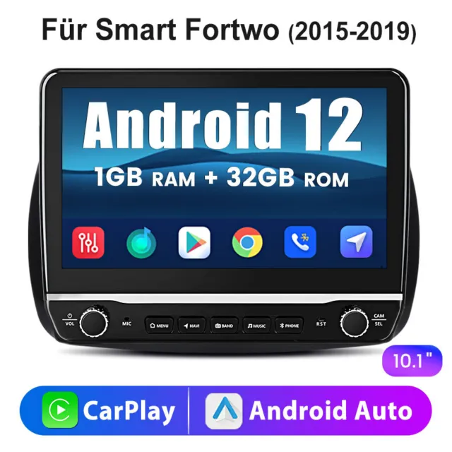 10.1" Für Mercedes Benz Smart Forfour Fortwo 453 Android12 Autoradio GPS Carplay