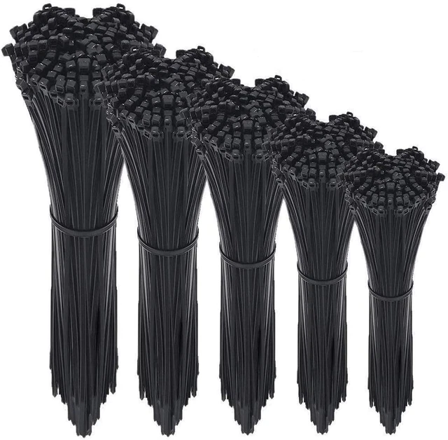 Cable Zip Ties,500 Packs Self-Locking 4+6+8+10+12-Inch Width 0.16Inch Nylon Cabl