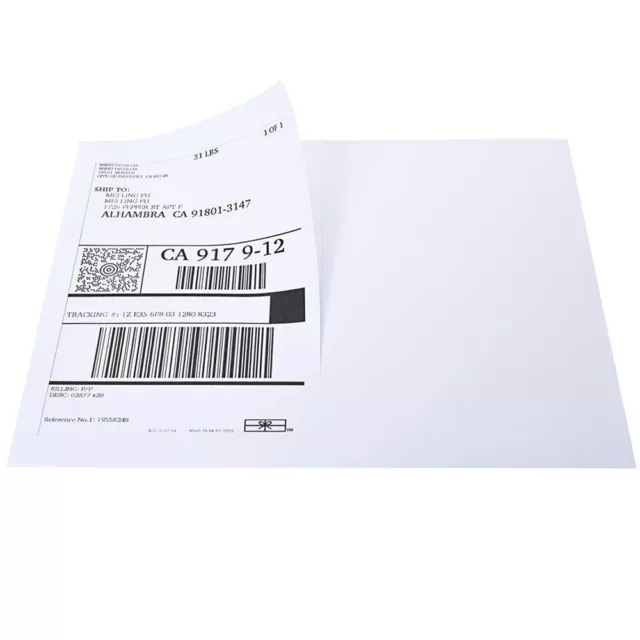 50-20000 Shipping Labels 8.5" x 5.5" Half Sheets Blank Self Adhesive 2 Per Sheet 2