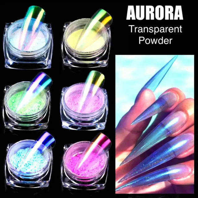 Espejo holográfico brillante de EE. UU. Nail Art polvo ultrafino Aurora Nixe pigmento