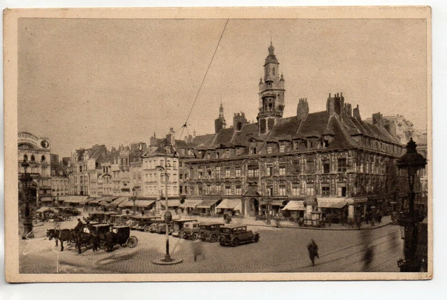 LILLE - Nord - CPA 59 - les voitures de la grand' place