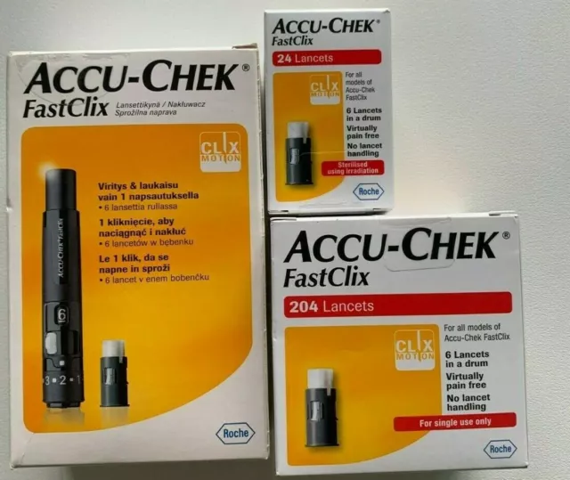 Accu-chek Fastclix finger pricker OR 24 lancets OR 204 lancets