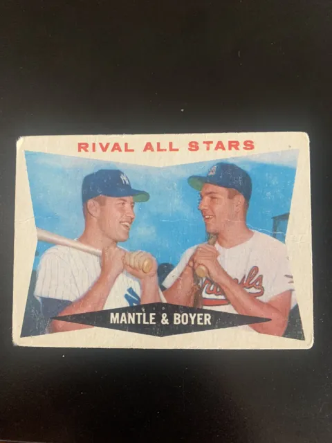 1960 Topps - #160 Ken Boyer, Mickey Mantle Rival All Stars - Fair/Poor 1 Crease