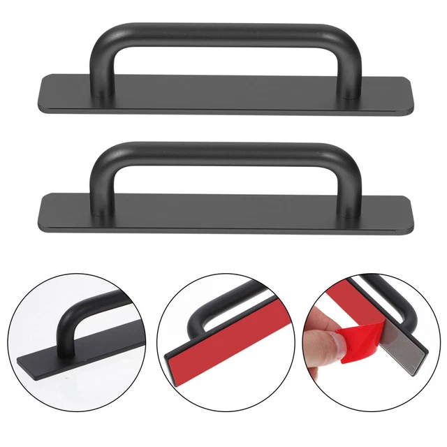 2 Pcs Metal Cabinet Pulls Cupboard Black Front Door Handle Drawer Pulls Knobs