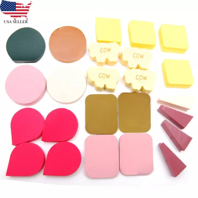 Makeup Sponge Blender (24 Count) Powder Puff Concealer Soft Set, Color May Vary.