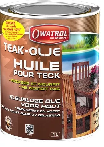 Huile pour teck protège nourrit bois exotiques TEAK OLJE 1L OWTROL