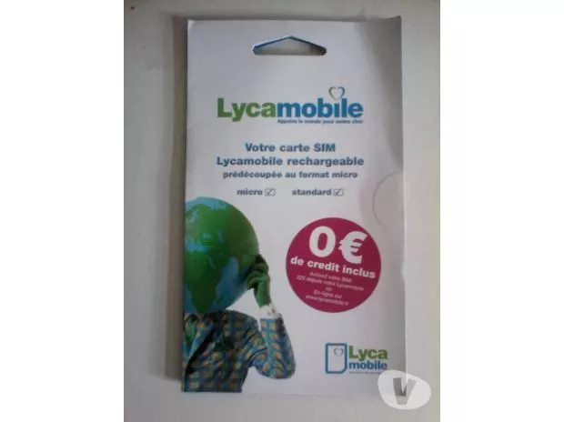 carte sim  lyca mobile neuve (reseau bouygues) sans crédit - Puce Lyca