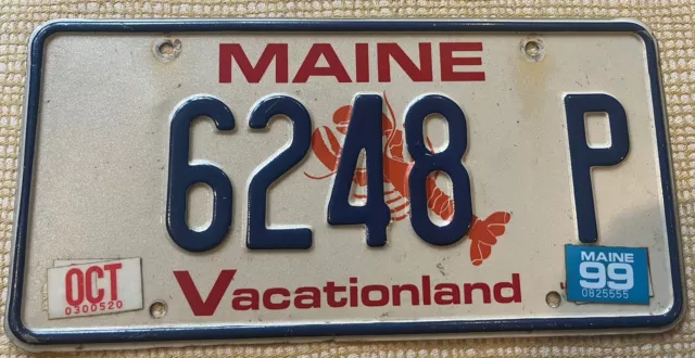 Maine Lobster VacationLand, 1999 License Plate, great condition
