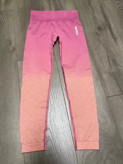 Gymshark Womens Adapt Ombre Leggings US Size XS Pink Orange