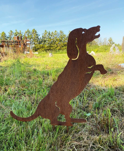 Hund-Figur 'Willy' Rauhaardackel Aus Edelrost – 60 Cm Hoch | Garten-Deko, Wetterfest
