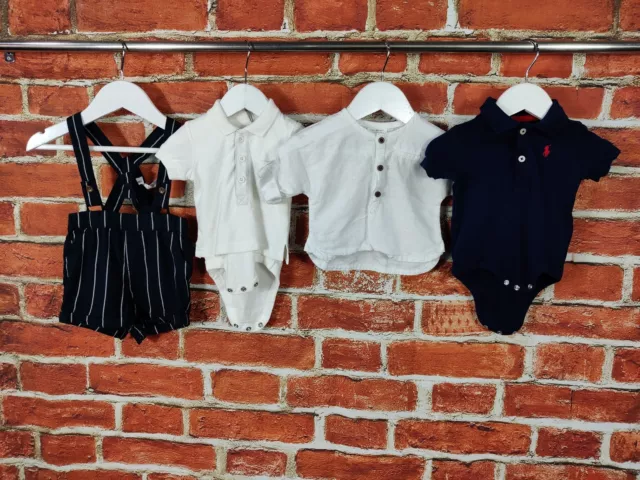 Baby Boys Bundle Age 0-3 Months Ralph Lauren Next Etc Romper Bodysuit Shirt 62Cm