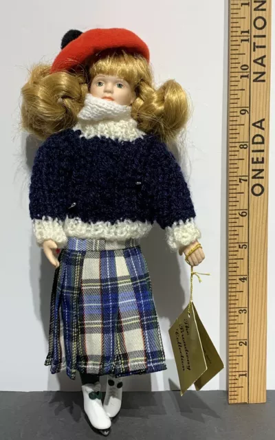 Vintage Broadway Collection Bisque Porcelain Ice Skating Doll. Hand-painted. COA
