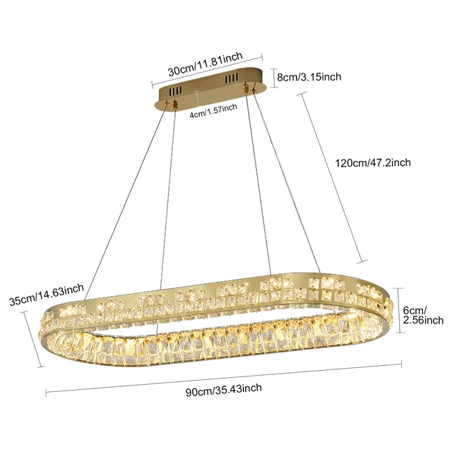 Moderner Luxus Kronleuchter LED Kristall Elegant Deckenleuchte Lampe Golden