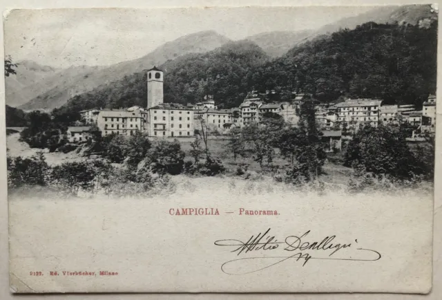 Cartolina Campiglia panorama veduta Livorno Toscana paesaggistica T2