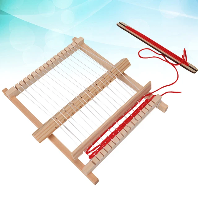 Kit de telar de pozo relleno de hilo de tejido telar manual de madera suite