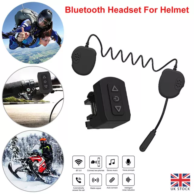 Bluetooth 5.0 Motorcycle Helmet Headset Intercom Motorbike Handsfree Headphone