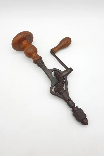 Chignole à Main Peugeot Vintage Orange – Perceuse Manuelle Métal (fonctionnelle)