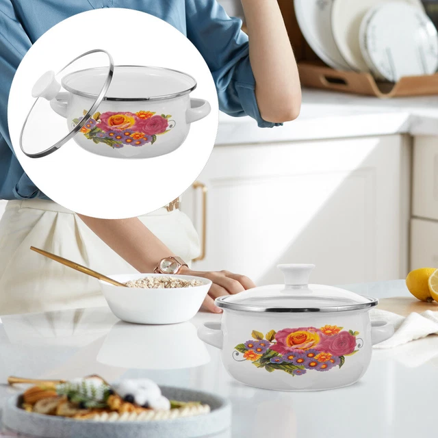 3 ollas pequeñas para cocina, olla esmaltada, sartén apilable, ollas,
