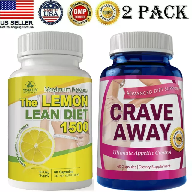 Lemon Lean Diet Caps Weight Loss Crave Away Appetite Control Fat Burner Pills