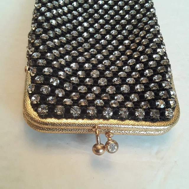 Vintage Rosenfeld West Germany Rhinestone Studded Small Handbag Evening Bag