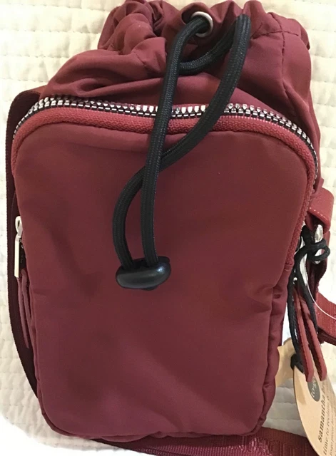 Samantha Brown To Go Nwt Crossbody & Water Bottle Holder Burgandy 2