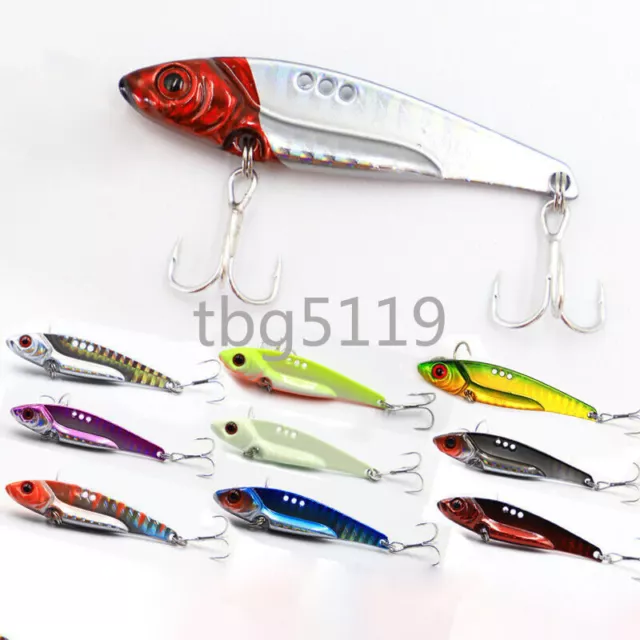 12pcs Metal VIB Lure Bass Trout Fishing Lures Blade Baits Walleyes Jigging Spoon