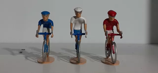 Lot de 3 Cycliste 6cm Tour De France bleu blanc rouge vélo peloton miniature tdf 3