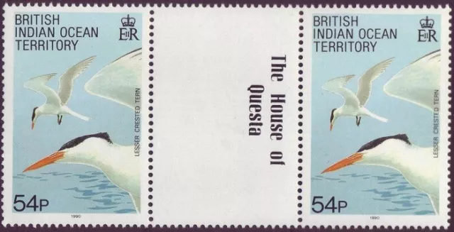 British Indian Ocean Territory 1990 Birds 54p Inscription Gutter Pair - SG 97 UM