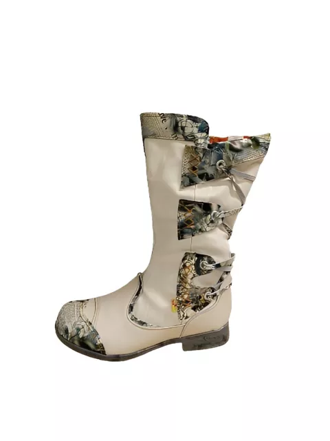TMA 5516 Femmes Hiver Bottes Fourrées Cuir Véritable Bottes Blanc Gr. 37 Neuf