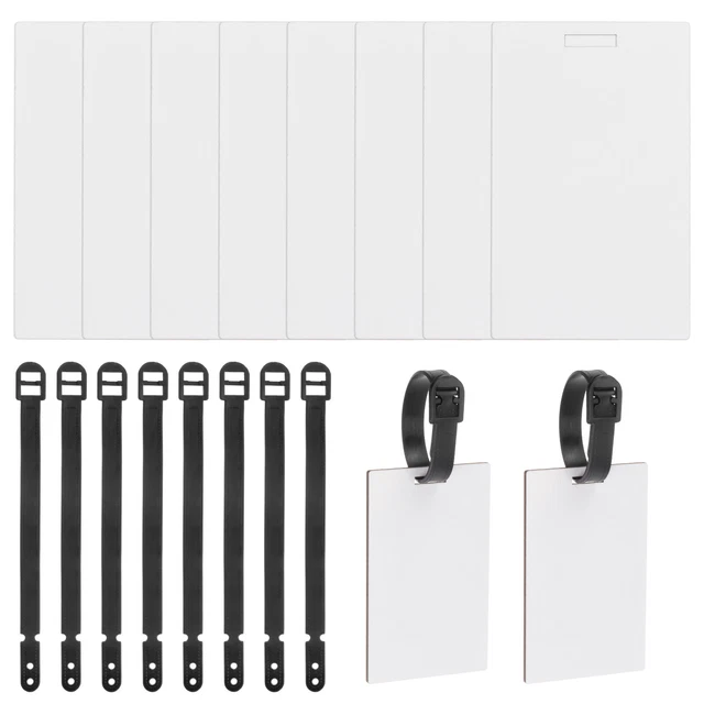 8 Sets Sublimation Luggage Tag Blanks Rectangle Shape 96mm x 60mm