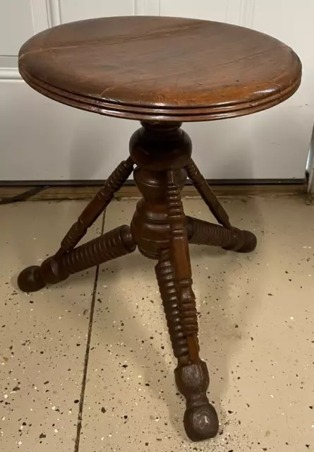 Antique Tonk of Chicago Adjustable Piano Stool Folk Art 14" X 17" Decor Antique Tonk of Chicago Adjustable Piano Stool Folk Art 14" X 17" Decor