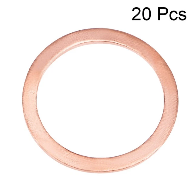 20Pcs 24mm x 30mm x 1.5mm Copper Flat Washer for Screw Bolt