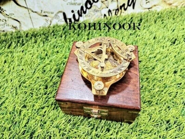 Bussola Nautica In Ottone Massiccio - Meridiana 12,7 Cm, Lucido - Foto 7