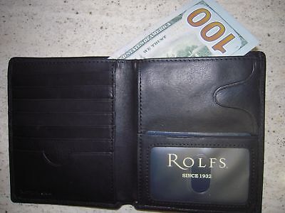 BLACK ROLFS Men's wallet 21 credit card slots Genuine Premium Leather ATTACHE NW