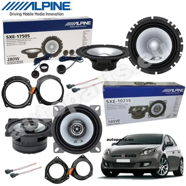 Kit 6 Casse Altoparlanti Alpine Anteriori Posteriori per Fiat Bravo II dal 2006