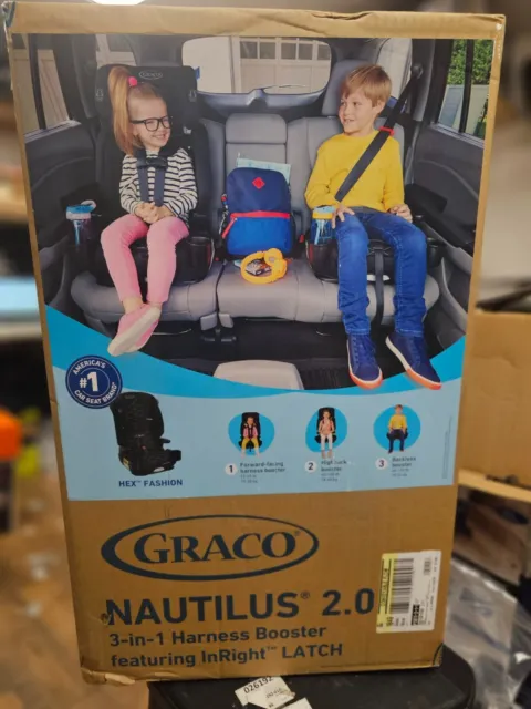Graco Nautilus 2.0 LX 3-in-1 Harness Booster Car Seat - Hex🔥NEW🔥