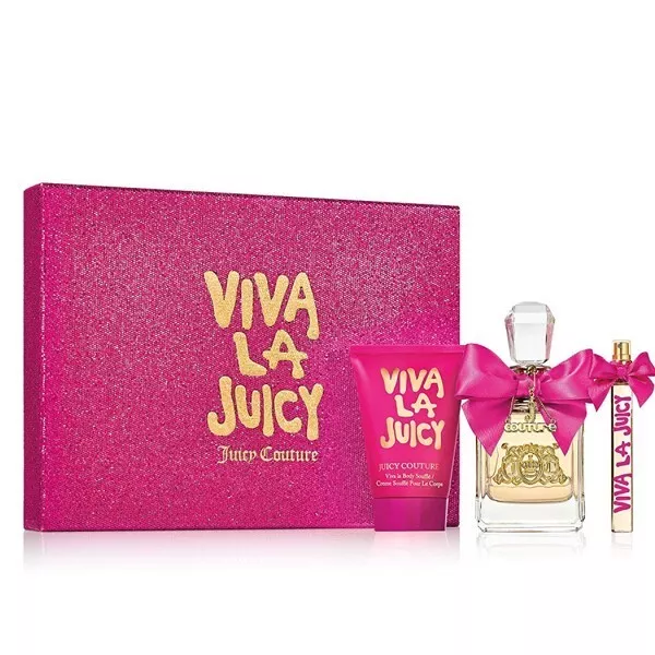 Viva La Juicy by Juicy Couture 3 Piece Gift Set for Women 3.4oz EDT + More