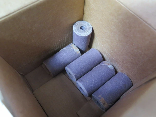 5 Pcs Standard Abrasives 702254 1" x  2" x 1/4" Straight Cartridge Rolls 120 AO