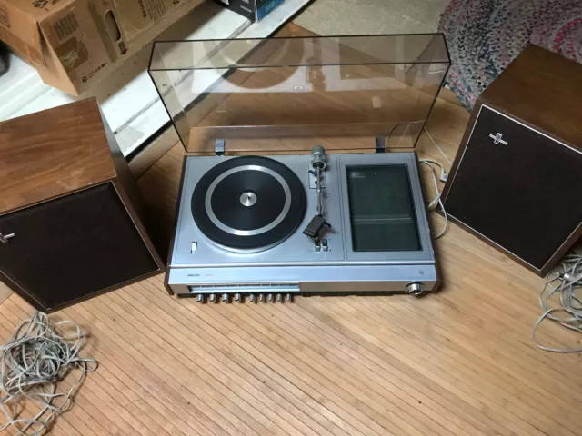 Philips 802, HiFi Anlage mit Radio inkl.original Lautsprecherboxen 70er Jahre