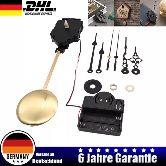 DIY Wanduhr Quarz Pendel Uhrwerk Chime Bewegung Mechanismus Kit Schwarz DEU