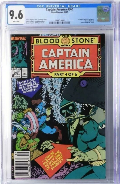 CAPTAIN AMERICA #360 (Marvel, 1989) CGC Graded 9.6 ~ 1ST CROSSBONES White Pages