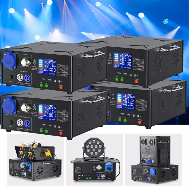 4x 1500W Akku Ladestation Moving Head Bühnenlicht Spark Machine Outdoor Batteri