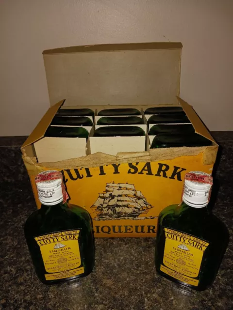 12 Vintage 1/4 Pint Scotch Bottles Cutty Sark Bottles - Empty, Great Condition