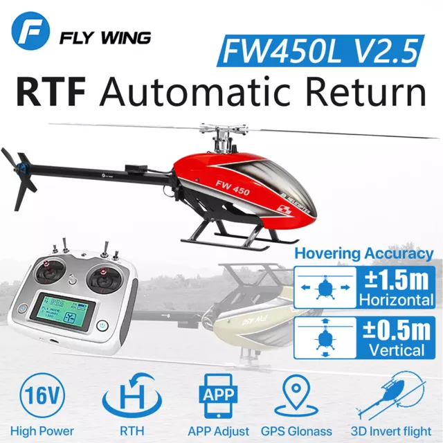 Fly Wing FW450L V2.5 6CH 3D GPS Auto Return H1 Height Stable RC Helicopter RTF