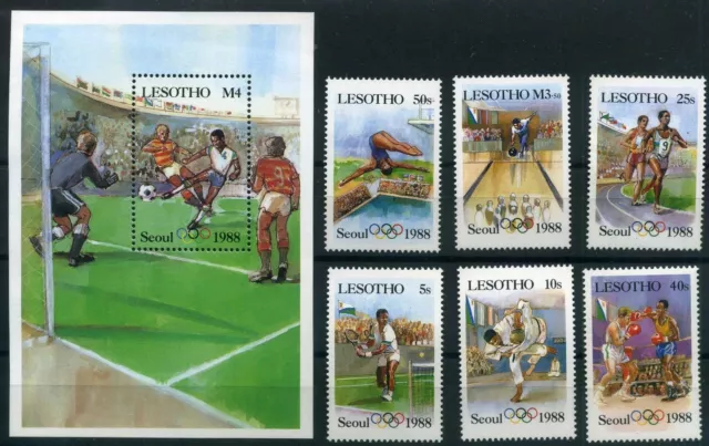 Olympiade Lesotho Block 40 + MiNr 622-27 postfrisch #JG772