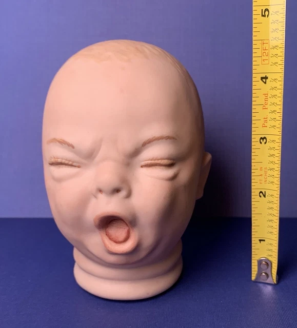 NEWBORN CRYING BABY Bisque Porcelain Doll Head Craft 4.5” £9.46 ...