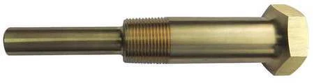 Zoro Select 24C489 Industrial Thermowell,Lagging,Brass